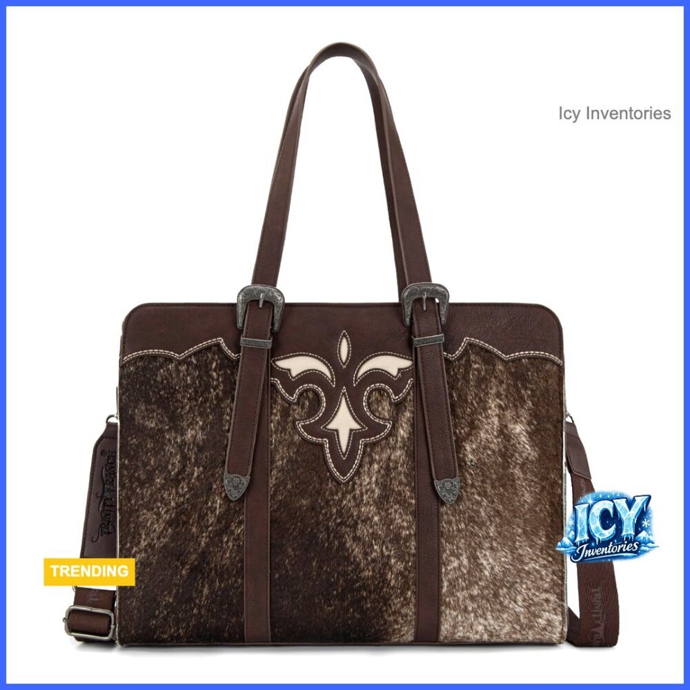 Genuine Cowhide Duffel Bag with Horsehair Accents Large Travel Tote - Picture 1 of 6